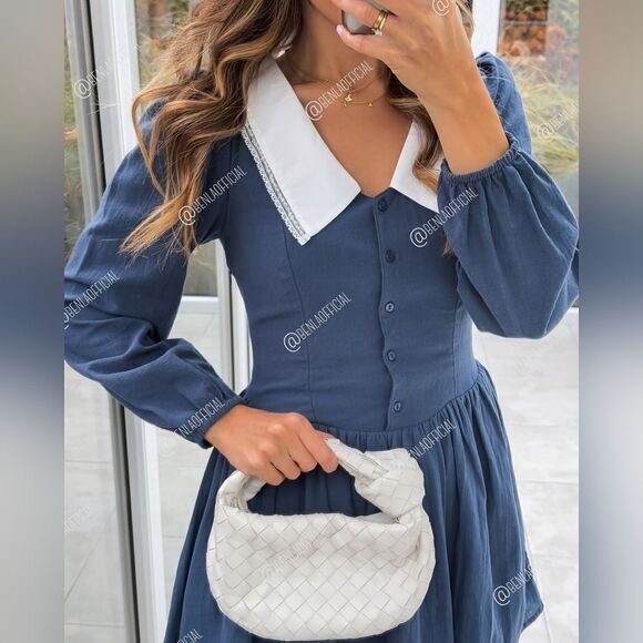 NWT ZARA Benla SHORT DRESS WITHβBIB COLLAR - Picture 4 of 16